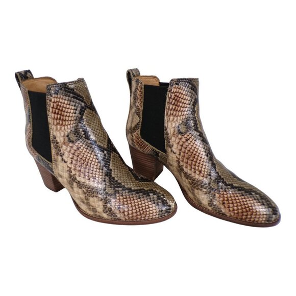 Madewell The Regan Chelsea Boot in Snake Embossed Leather Size 7 #1082 - Picture 3 of 12